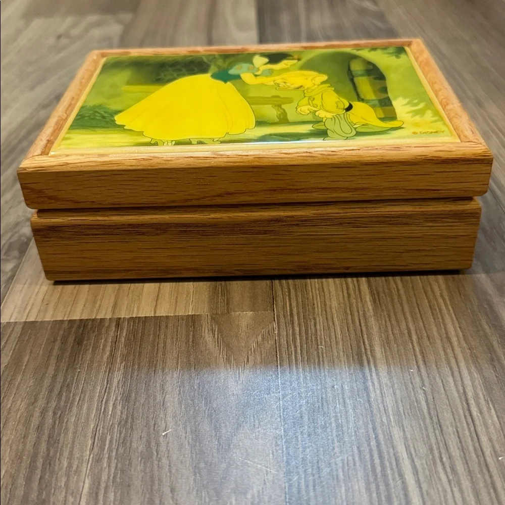 Snow White Dopey Disney Vintage Rare Tile Wood Open Jewelry Trinket Keepsake Box